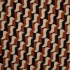 Viscose Twill Fabric | Graphic Wave Brown
