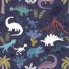 Dino Glow Lewis & Irene Fabric | Dino paradise Blue Glow