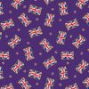 Coronation Day Fabric | Union Jack Purple - Gold Metallic