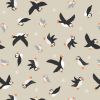 Puffin Bay Lewis & Irene Fabric | Puffins Dark Cream