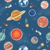 Space Glow Lewis & Irene Fabric | Planets Space Blue Glow