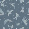 Space Glow Lewis & Irene Fabric | Constellations Grey Blue Glow