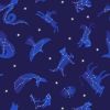 Space Glow Lewis & Irene Fabric | Constellations Bright Dark Blue Glow