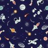 Space Glow Lewis & Irene Fabric | Small Things Space Dark Blue Glow