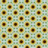 Sunflowers Lewis & Irene Fabric | Sunflowers & Leaves Pale Blue