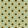 Sunflowers Lewis & Irene Fabric | Sunflowers & Leaves Pale Blue