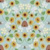 Sunflowers Lewis & Irene Fabric | Bee Hive Pale Blue