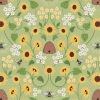 Sunflowers Lewis & Irene Fabric | Bee Hive Green