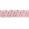 Premium Egyptian Cotton Broderie Anglaise Lace - Floral Red