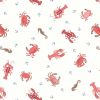 Small Things Coastal Fabric | Crab, Lobster & Seahorses Cream