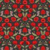 Poppies Lewis & Irene Fabric | Mirrored Poppies Charcoal