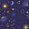 Celestial Lewis & Irene Fabric | Celestial Skies Midnight Blue Gold Metallic
