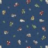 Small Things Countryside Fabric | Farm Vehicles & Wellies Navy Blue