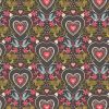 All We Need Is Love Lewis & Irene Fabric | All We Need Is Love Charcoal Grey Gold Metallic