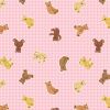 Teddy Bear's Picnic Lewis & Irene Fabric | Teddy Bears Gingham Pink