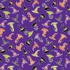 Chills & Thrills Fabric | Hocus Pocus Hats Purple
