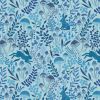 Forget Me Not Lane Lewis & Irene Fabric | Rabbit Meadow Eggshell Blue