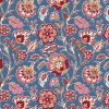 Indian Summer Fabric by Stuart Hillard | Large Floral Indigo & Red