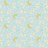 Sakura Lewis & Irene Fabric | Butterflies On Light Duck Egg - Gold Metallic