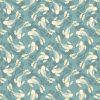 Sakura Lewis & Irene Fabric | Swimming Koi On Pond Blue - Gold Metallic