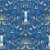 Puffin Rock Lewis & Irene Fabric | Lighthouse Dark Blue