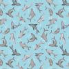 Puffin Rock Lewis & Irene Fabric | Seals Light Blue
