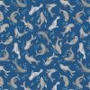Puffin Rock Lewis & Irene Fabric | Seals Dark Blue