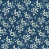 Long Island Printed Denim Fabric | White Floral Bunches