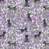 Purrfect Book Club Lewis & Irene Fabric | Catnip Grey & Purples
