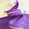 Sassafras Lane Zipper #5, 3 Yards | Wide Purple Stripe Tape, Nickel Teeth