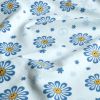 Cotton Rich Jersey Fabric | Peace & Love Happy Flower Blue