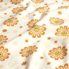 Cotton Rich Jersey Fabric | Peace & Love Happy Flower Cream