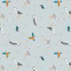 Small Things Rivers & Creeks Fabric | Herons & Kingfisher Light Blue