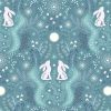 A Winters Moon Lewis & Irene Fabric | Winter Hare Iced Aqua