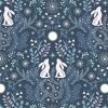 A Winters Moon Lewis & Irene Fabric | Winter Hare Midnight Blue