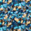 Premium Atelier Viscose Satin Fabric Digital Print | Close Leaf Blue