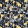 Premium Atelier Viscose Satin Fabric Digital Print | Close Leaf Grey