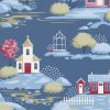 Tilda Village Life Fabric | Blender - Village Blue 
