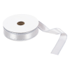 Wire Edged Single Face Satin Ribbon | Light Silver, 25mm x 25m Roll