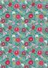 Maya Lewis & Irene Fabric | Folksy Flowers Turquoise