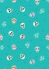 Small Things Glow Fabric | Sugar Skulls Turquoise