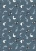 Small Things Polar Animals Fabric | Whales Dark Ocean