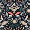Enchanted Fabric | Enchanted Owl Midnight - Gold Metallic