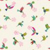 Hibiscus Hummingbird Fabric | Scattered Hummingbirds Cream