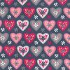 Cotton Print Fabric | Daisy Heart Grey