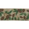 Premium Wire Edged Ribbon | Pinecones, 63mm