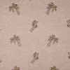 Embroidered Jersey Fabric | Palm Tree Rich Beige