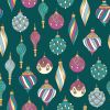Stitch It, Festive Peacock Fabric | Baubles Green
