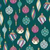 Stitch It, Festive Peacock Fabric | Baubles Green