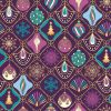 Stitch It, Festive Peacock Fabric | Decorative Baubles Purple